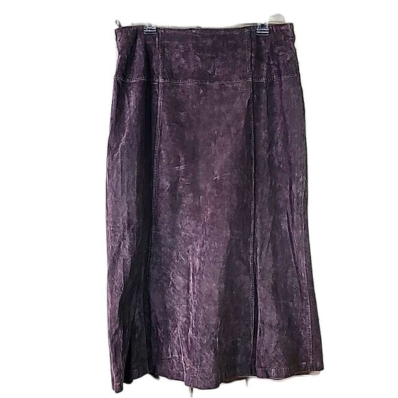 Rafaella Suede Maxi Skirt Brown Fully Lined Side Zip Size 14 NWT - Picture 4 of 6